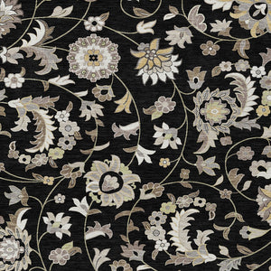 Homeroots 3' Floral Artichoke Green And Gray Area Rug For Indoor Outdoor Spaces - Washable & Stain Resistant 5' X 8' Polyester 597801