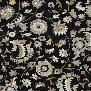 Homeroots 3' Floral Artichoke Green And Gray Area Rug For Indoor Outdoor Spaces - Washable & Stain Resistant 10' X 14' Polyester 597805