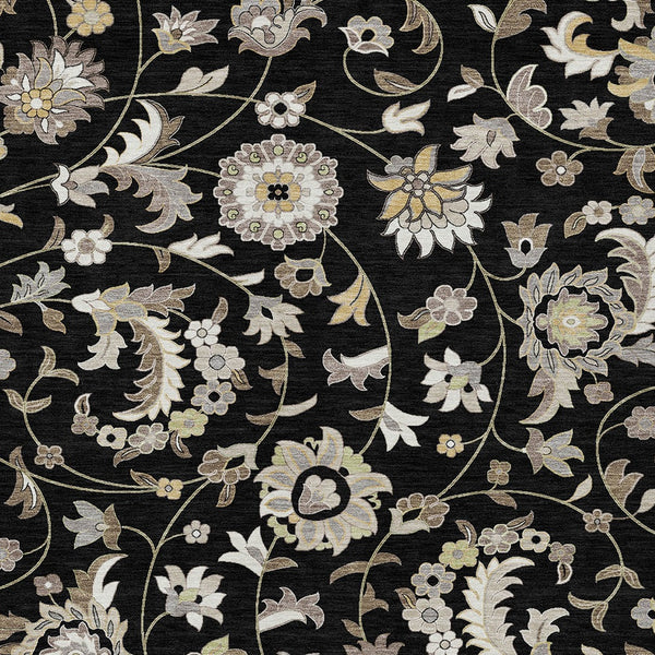 Homeroots 3' Floral Artichoke Green And Gray Area Rug For Indoor Outdoor Spaces - Washable & Stain Resistant 10' X 14' Polyester 597805