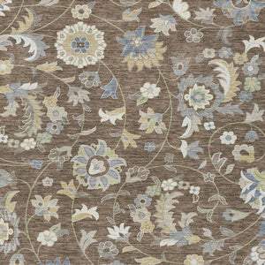 Homeroots 3' Floral Artichoke Green And Gray Area Rug For Indoor Outdoor Spaces - Washable & Stain Resistant 5' X 8' Polyester 597807