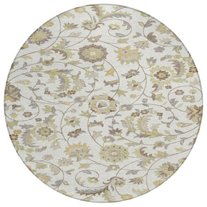HomeRoots 5' Elegant Floral Area Rug for Indoor and Outdoor Use - Durable, Washable, and Stylish Décor Solution 8' Round 597820