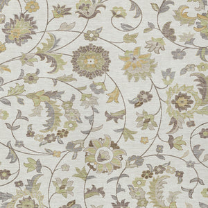 Homeroots 3' Floral Artichoke Green And Gray Area Rug For Indoor Outdoor Spaces - Washable & Stain Resistant 9' X 12' Polyester 597822