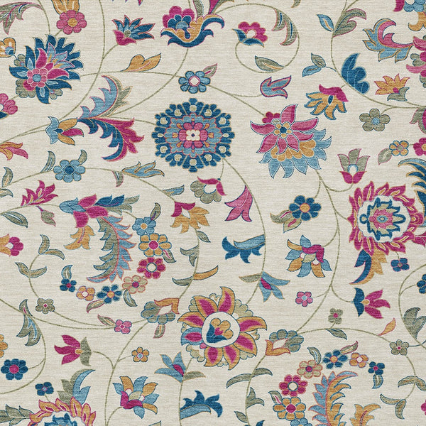 Homeroots 3' Floral Artichoke Green And Gray Area Rug For Indoor Outdoor Spaces - Washable & Stain Resistant 5' X 8' Polyester 597825