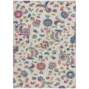 Homeroots 3' Floral Artichoke Green And Gray Area Rug For Indoor Outdoor Spaces - Washable & Stain Resistant 9' X 12' Polyester 597828