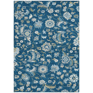 Homeroots 3' Floral Artichoke Green And Gray Area Rug For Indoor Outdoor Spaces - Washable & Stain Resistant 3' X 5' Polyester 597830