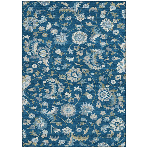 Homeroots 3' Floral Artichoke Green And Gray Area Rug For Indoor Outdoor Spaces - Washable & Stain Resistant 3' X 5' Polyester 597830