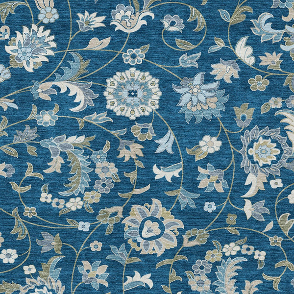 Homeroots 3' Floral Artichoke Green And Gray Area Rug For Indoor Outdoor Spaces - Washable & Stain Resistant 5' X 8' Polyester 597831