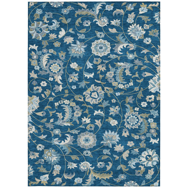 Homeroots 3' Floral Artichoke Green And Gray Area Rug For Indoor Outdoor Spaces - Washable & Stain Resistant 8' X 10' Polyester 597833