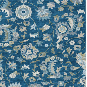 Homeroots 3' Floral Artichoke Green And Gray Area Rug For Indoor Outdoor Spaces - Washable & Stain Resistant 8' X 10' Polyester 597833