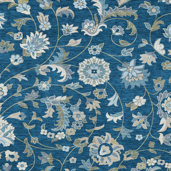 Homeroots 3' Floral Artichoke Green And Gray Area Rug For Indoor Outdoor Spaces - Washable & Stain Resistant 10' X 14' Polyester 597835