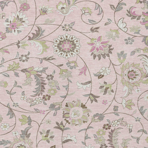 Homeroots 3' Floral Artichoke Green And Gray Area Rug For Indoor Outdoor Spaces - Washable & Stain Resistant 3' X 5' Polyester 597836