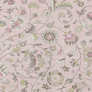 Homeroots 3' Floral Artichoke Green And Gray Area Rug For Indoor Outdoor Spaces - Washable & Stain Resistant 9' X 12' Polyester 597840