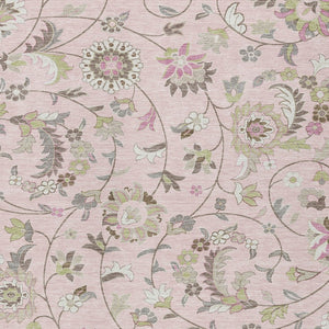 Homeroots 3' Floral Artichoke Green And Gray Area Rug For Indoor Outdoor Spaces - Washable & Stain Resistant 10' X 14' Polyester 597841