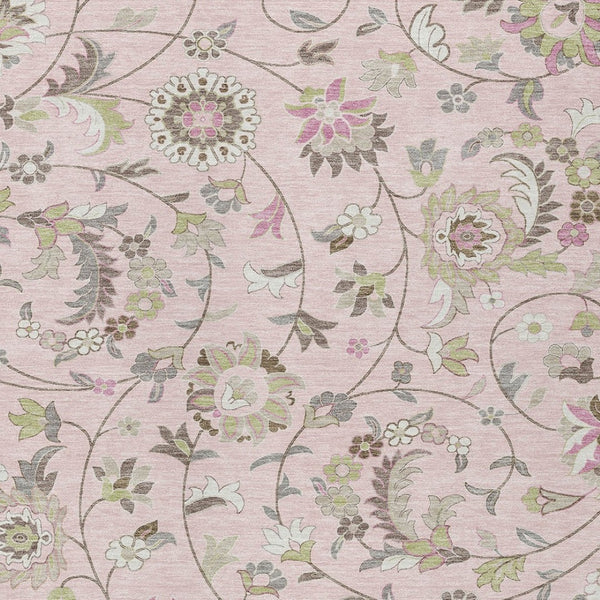 Homeroots 3' Floral Artichoke Green And Gray Area Rug For Indoor Outdoor Spaces - Washable & Stain Resistant 10' X 14' Polyester 597841