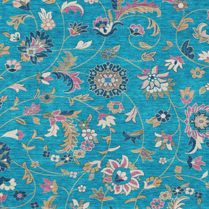 Homeroots 3' Floral Artichoke Green And Gray Area Rug For Indoor Outdoor Spaces - Washable & Stain Resistant 9' X 12' Polyester 597852