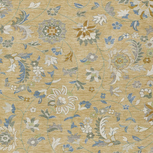 Homeroots 3' Floral Artichoke Green And Gray Area Rug For Indoor Outdoor Spaces - Washable & Stain Resistant 9' X 12' Polyester 597858