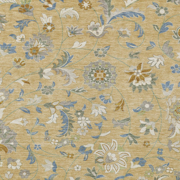 Homeroots 3' Floral Artichoke Green And Gray Area Rug For Indoor Outdoor Spaces - Washable & Stain Resistant 10' X 14' Polyester 597859