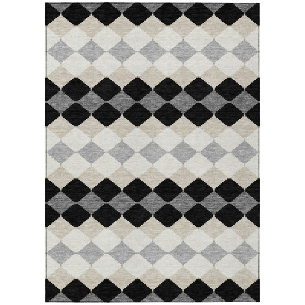 HomeRoots 5' Modern Geometric Washable Indoor Outdoor Area Rug - Durable, Stylish, Easy-Clean for Any Space 8' X 10' 597875