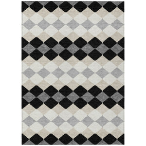 HomeRoots 5' Modern Geometric Washable Indoor Outdoor Area Rug - Durable, Stylish, Easy-Clean for Any Space 8' X 10' 597875
