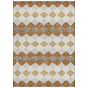 Homeroots 3' Stylish Artichoke Green Ivory Beige Geometric Indoor Outdoor Area Rug - Washable & Durable 8' X 10' Polyester 597893