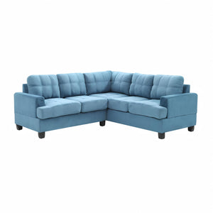 English Elm Glory Newbury G463B-SC Sectional Sofa - Compact PU Upholstery, Pocketed Coil Seats, Durable Frame Aqua Blue 49 L x 28.7 W x 16 H B078S00052
