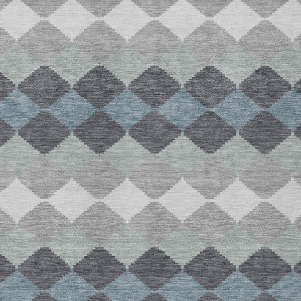 Homeroots 3' Stylish Artichoke Green Ivory Beige Geometric Indoor Outdoor Area Rug - Washable & Durable 9' X 12' Polyester 597906