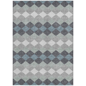 Homeroots 3' Stylish Artichoke Green Ivory Beige Geometric Indoor Outdoor Area Rug - Washable & Durable 10' X 14' Polyester 597907