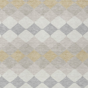 Homeroots 3' Stylish Artichoke Green Ivory Beige Geometric Indoor Outdoor Area Rug - Washable & Durable 8' X 10' Polyester 597911