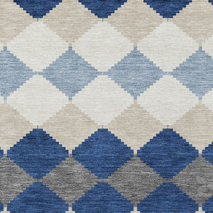 Homeroots 3' Stylish Artichoke Green Ivory Beige Geometric Indoor Outdoor Area Rug - Washable & Durable 8' X 10' Polyester 597917