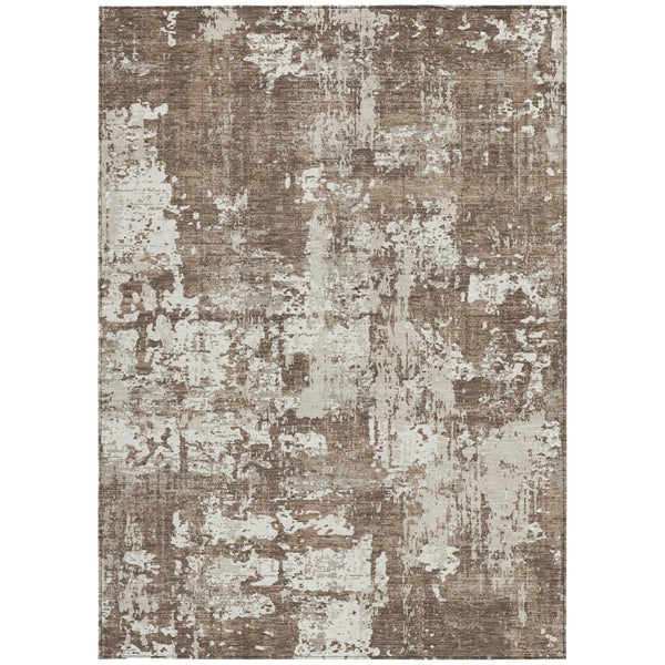 Homeroots 3' Black And Gray Abstract Washable Area Rug - Versatile Indoor Outdoor Design For Any Space 5' X 8' Polyester 597939