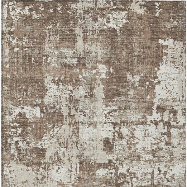 Homeroots 3' Black And Gray Abstract Washable Area Rug - Versatile Indoor Outdoor Design For Any Space 10' X 14' Polyester 597943