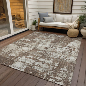 Homeroots 3' Black And Gray Abstract Washable Area Rug - Versatile Indoor Outdoor Design For Any Space 10' X 14' Polyester 597943