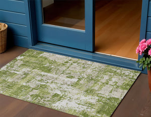 Homeroots 3' Black And Gray Abstract Washable Area Rug - Versatile Indoor Outdoor Design For Any Space 3' X 5' Polyester 597956