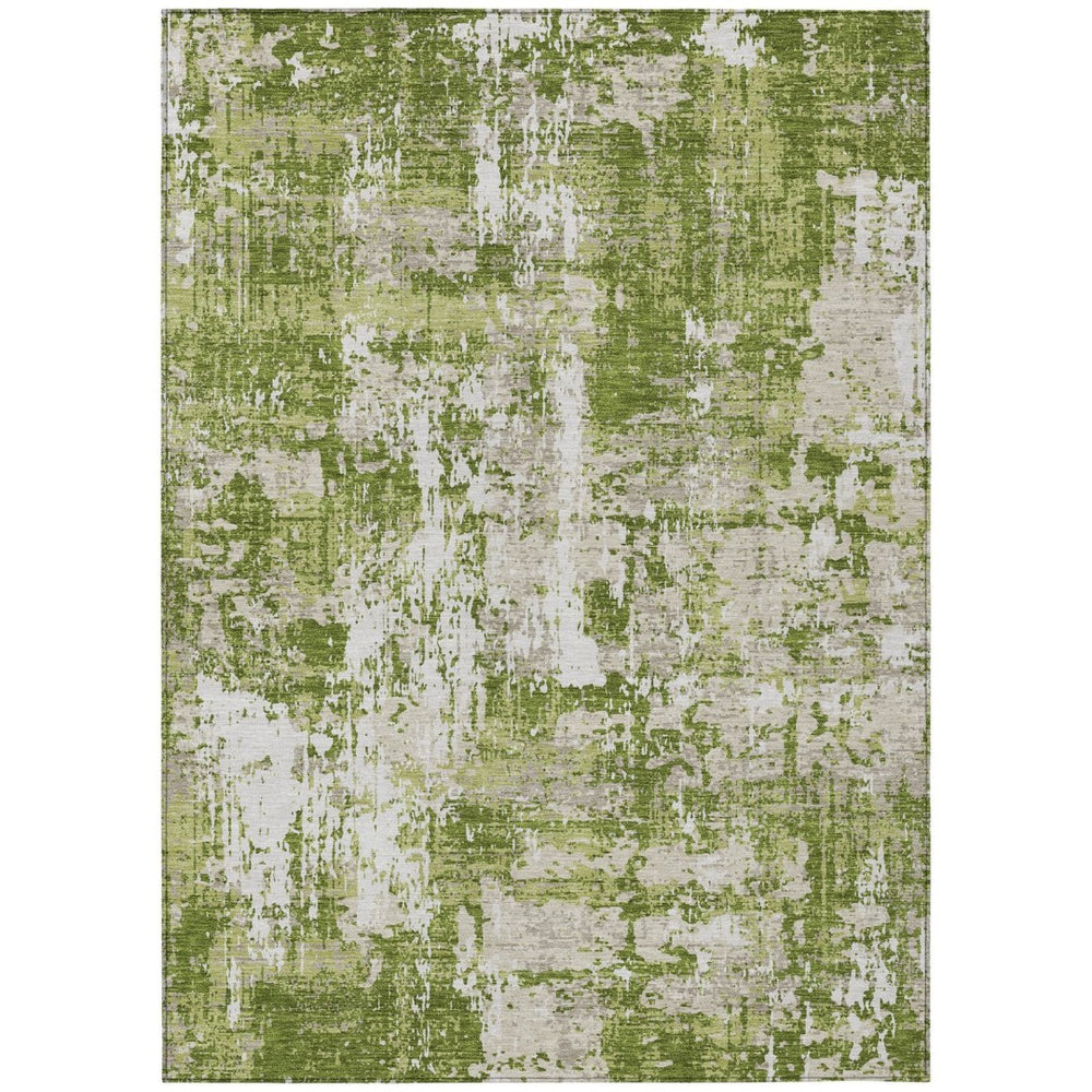 HomeRoots 5' Green and Ivory Abstract Area Rug – Stylish, Washable Indoor/Outdoor Comfort for High-Traffic Spaces 5' X 8' 597957