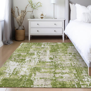 Homeroots 3' Black And Gray Abstract Washable Area Rug - Versatile Indoor Outdoor Design For Any Space 5' X 8' Polyester 597957