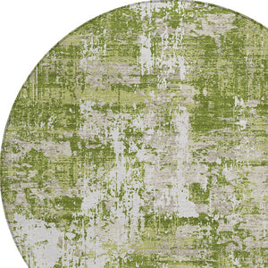 Homeroots 3' Black And Gray Abstract Washable Area Rug - Versatile Indoor Outdoor Design For Any Space 8' Round Polyester 597958