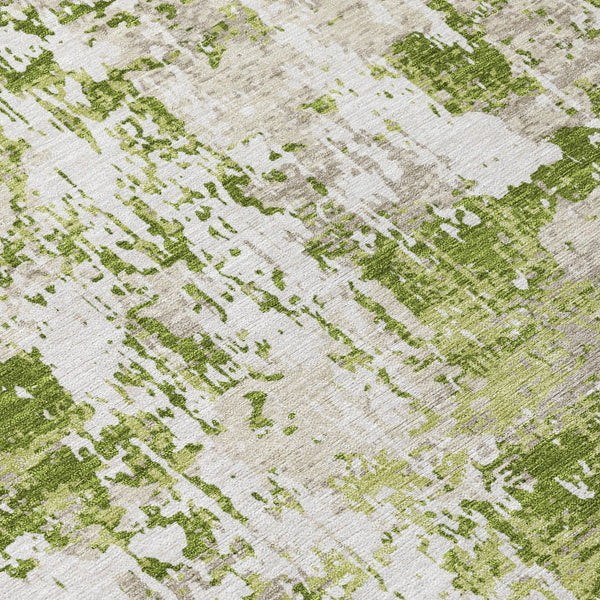 Homeroots 3' Black And Gray Abstract Washable Area Rug - Versatile Indoor Outdoor Design For Any Space 8' Round Polyester 597958