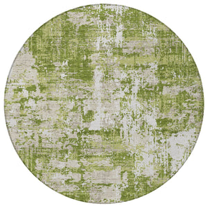 Homeroots 3' Black And Gray Abstract Washable Area Rug - Versatile Indoor Outdoor Design For Any Space 8' Round Polyester 597958