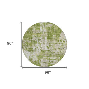 Homeroots 3' Black And Gray Abstract Washable Area Rug - Versatile Indoor Outdoor Design For Any Space 8' Round Polyester 597958