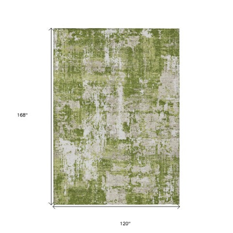 Homeroots 3' Black And Gray Abstract Washable Area Rug - Versatile Indoor Outdoor Design For Any Space 10' X 14' Polyester 597961