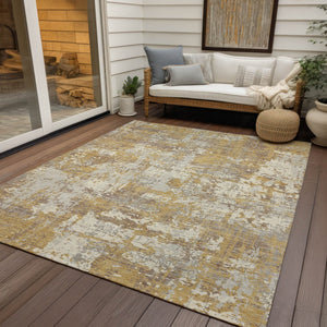 Homeroots 3' Black And Gray Abstract Washable Area Rug - Versatile Indoor Outdoor Design For Any Space 3' X 5' Polyester 597962