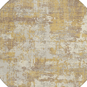 Homeroots 3' Black And Gray Abstract Washable Area Rug - Versatile Indoor Outdoor Design For Any Space 8' Round Polyester 597964