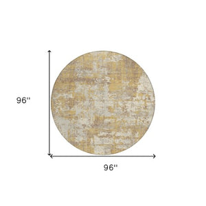 Homeroots 3' Black And Gray Abstract Washable Area Rug - Versatile Indoor Outdoor Design For Any Space 8' Round Polyester 597964