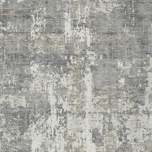 Homeroots 3' Black And Gray Abstract Washable Area Rug - Versatile Indoor Outdoor Design For Any Space 3' X 5' Polyester 597968