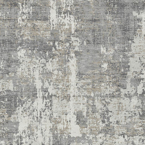 Homeroots 3' Black And Gray Abstract Washable Area Rug - Versatile Indoor Outdoor Design For Any Space 5' X 8' Polyester 597969