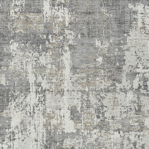 Homeroots 3' Black And Gray Abstract Washable Area Rug - Versatile Indoor Outdoor Design For Any Space 8' X 10' Polyester 597971