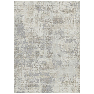 Homeroots 3' Black And Gray Abstract Washable Area Rug - Versatile Indoor Outdoor Design For Any Space 5' X 8' Polyester 597975