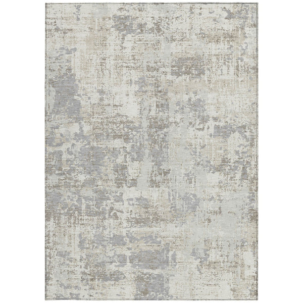 Homeroots 3' Black And Gray Abstract Washable Area Rug - Versatile Indoor Outdoor Design For Any Space 5' X 8' Polyester 597975