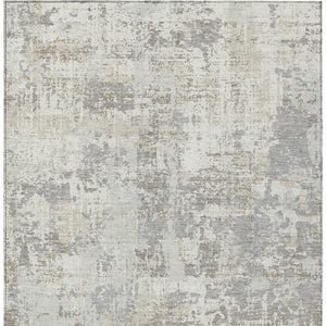 Homeroots 3' Black And Gray Abstract Washable Area Rug - Versatile Indoor Outdoor Design For Any Space 8' X 10' Polyester 597977