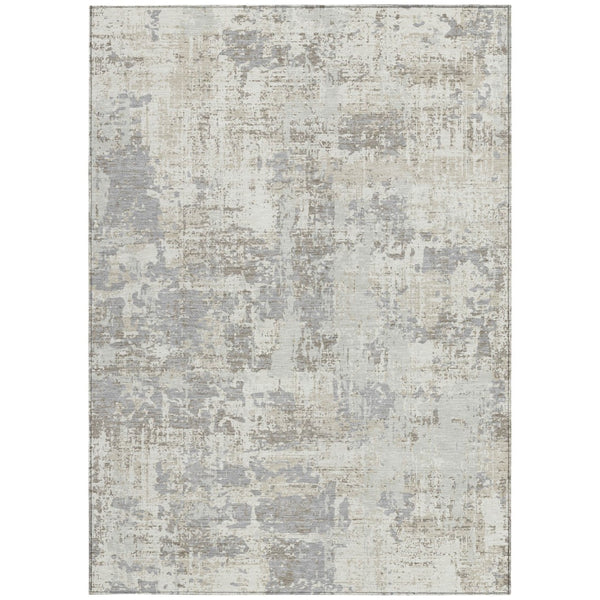 Homeroots 3' Black And Gray Abstract Washable Area Rug - Versatile Indoor Outdoor Design For Any Space 9' X 12' Polyester 597978